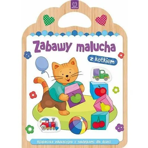 Zabawy malucha z kotkiem. książeczka edukacyjna z naklejkami dla dzieci, AKS571-9