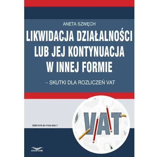 Aneta szwęch Likwidacja działalności lub jej kontynuacja w innej formie - skutki dla rozliczeń vat