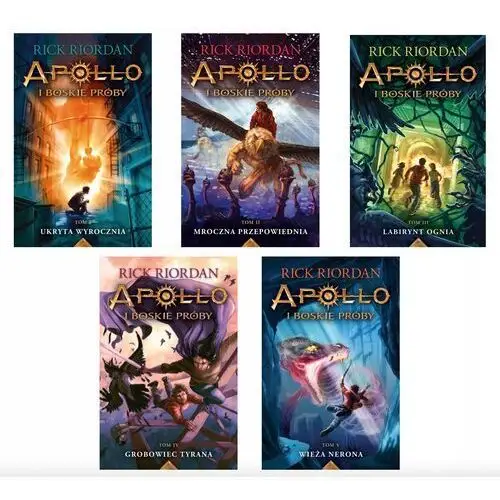 Apollo I Boskie Próby Rick Riordan 5 tomów bez etui