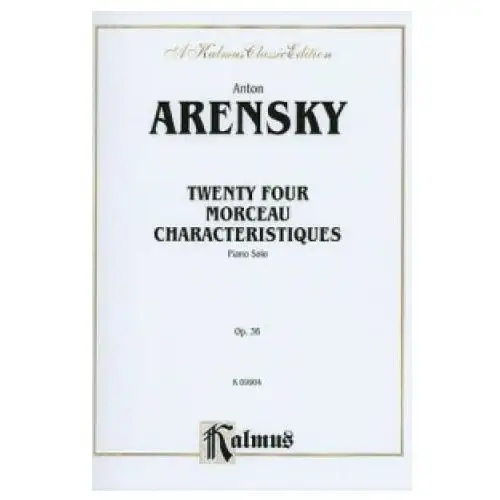 Arensky 24 morceau charactps Alfred publishing co (uk) ltd
