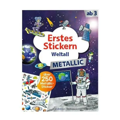 Erstes Stickern Metallic - Weltall