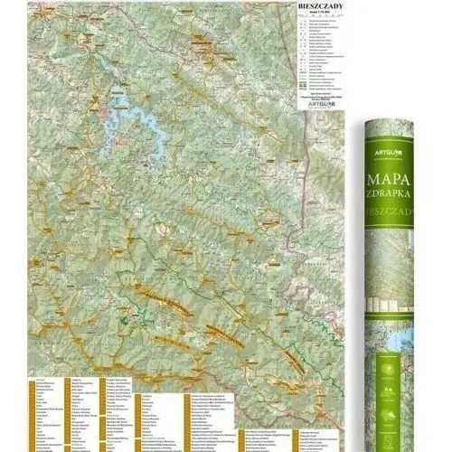 Artglob Mapa zdrapka - bieszczady 1:75 000