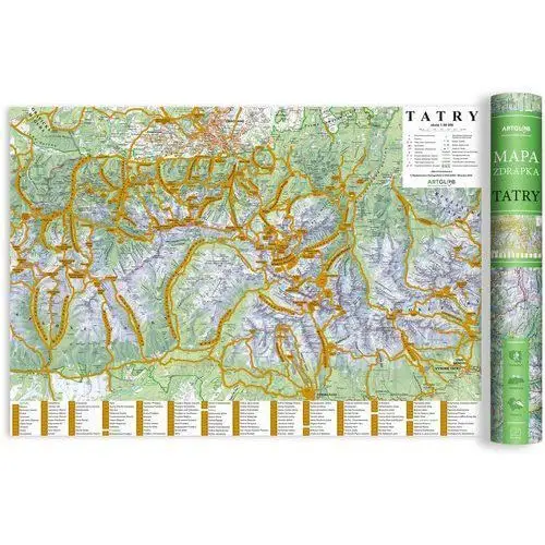 Tatry mapa zdrapka 1:50 000 Artglob