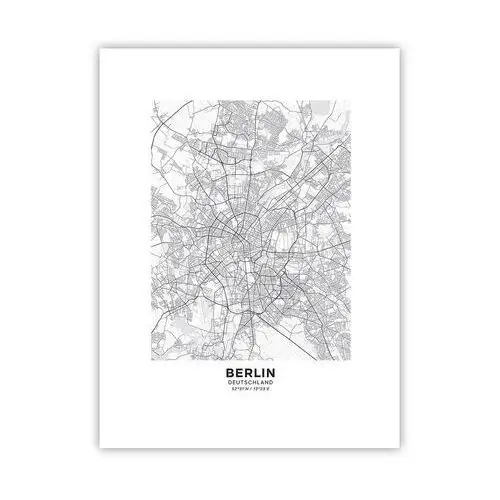 Arttor Plakat 30x40 cm - kwiat berlina - miasto, mapa miasta, berlin, grafika, niemcy, do salonu, do sypialni, biały, czarny, pionowy, p2xpa30x40-468