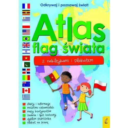 Atlas flag świata z naklejkami i plakatem