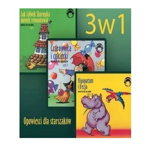 Audio liber Zestaw 3w1: opowieści dla starszaków: czarownica i cukierki (1); hipopotam i frezja (2); jak żółwik skorupka... (3) (audiobook)