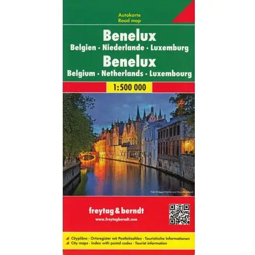 Benelux, Belgia, Holandia, Luksemburg. Mapa 1:500 000