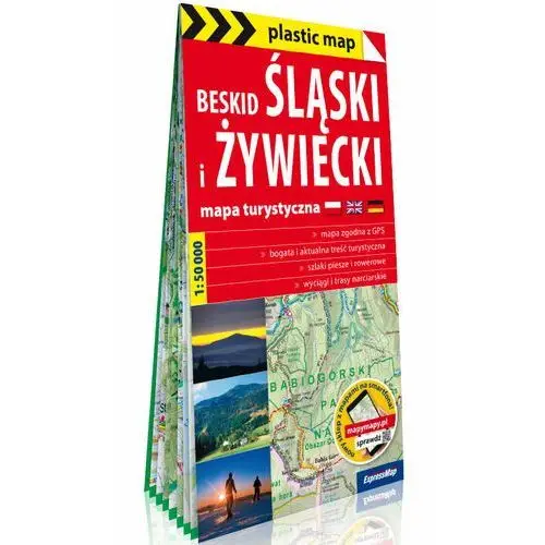 Beskid Śląski i Żywiecki, Pasmo Babiogórskie; foliowana mapa turystyczna 1:50 000