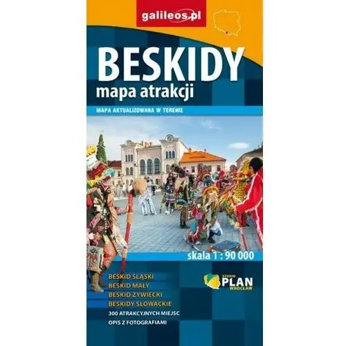 Beskidy. Mapa atrakcji 1:90 000