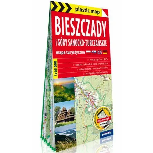 Bieszczady i Góry Sanocko-Turczańskie. Foliowana mapa turystyczna 1:65 000