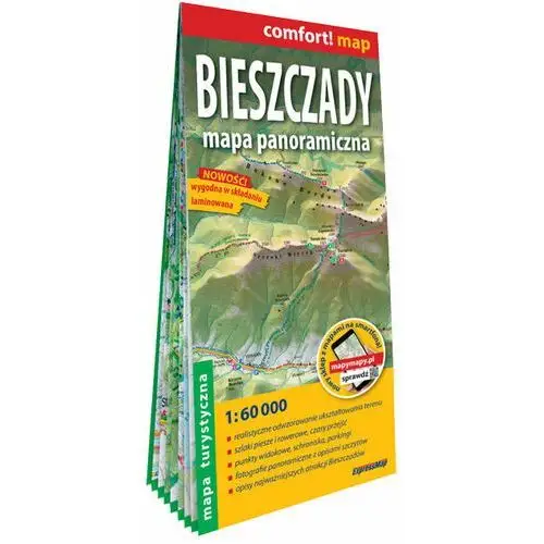 Bieszczady. Mapa panoramiczna. Mapa turystyczna 1:60 000