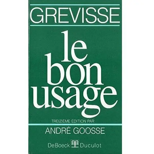 Bon Usage Grammaire Francais