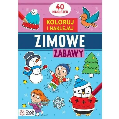 Zimowe zabawy. koloruj i naklejaj