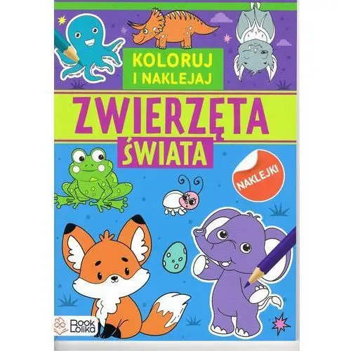 Zwierzęta świata. koloruj i naklejaj Bookolika