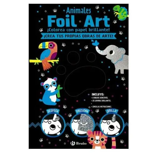 Foil Art. Colorea con papel brillante. Animales