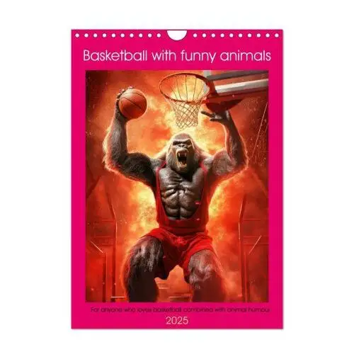 Basketball with funny animals (Wall Calendar 2025 DIN A4 portrait), CALVENDO 12 Month Wall Calendar