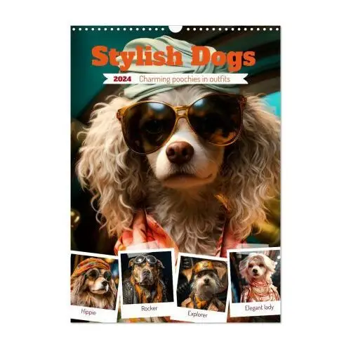 Stylish dogs (wall calendar 2024 din a3 portrait), 12 month wall calendar Calvendo