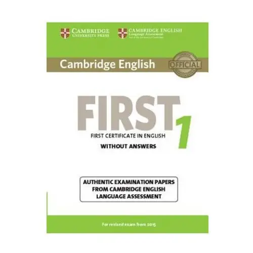 Cambridge english first 1 for revised exam from 2015 student's book without answers Cambridge university press