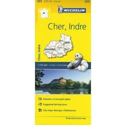 Cher, Indre. Mapa 1:150 000