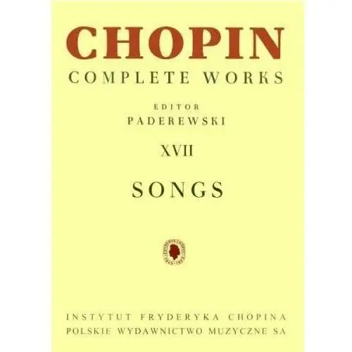 Chopin Complete Works XVII Pieśni PWM