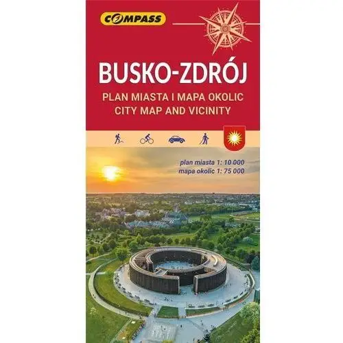 Mapa busko-zdrój. plan miasta 1:10 000 i mapa okolic 1:75 000