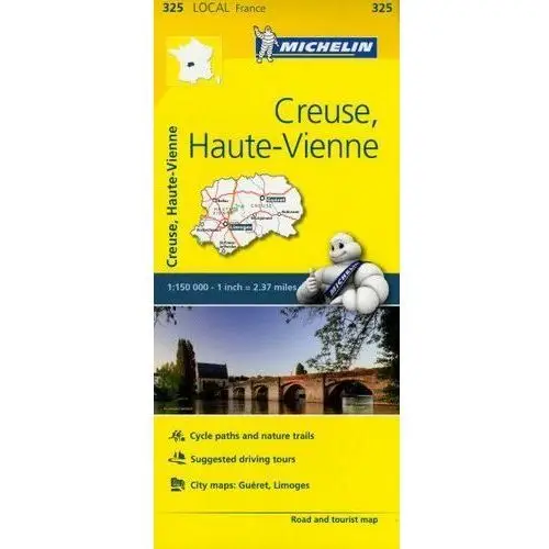 Creuse, Haute-Vienne. Mapa 1:150 000