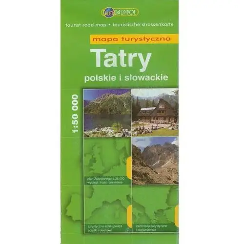 Daunpol Tatry polskie i słowackie. mapa turystyczna w skali 1:50 000