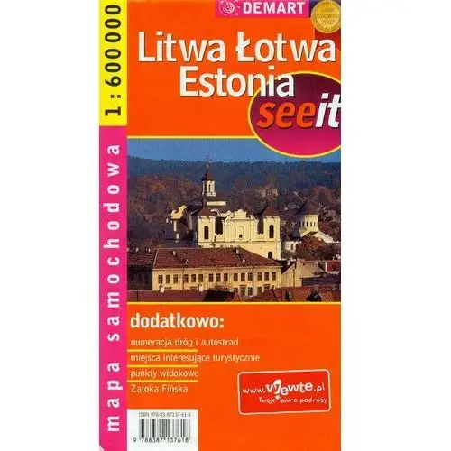 Litwa Łotwa Estonia Mapa Samochodowa, 978-83-87137-61-8
