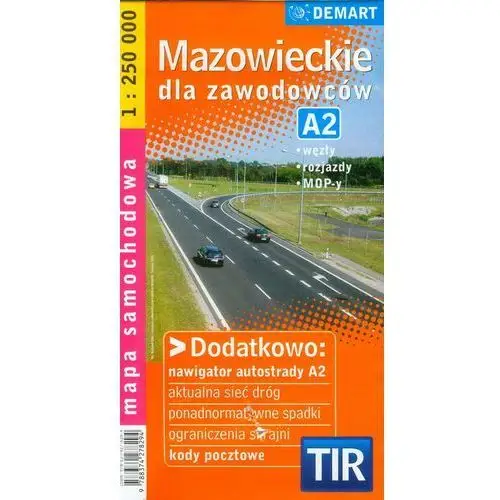 Demart Mazowieckie. mapa samochodowa tir w skali 1: 250 000