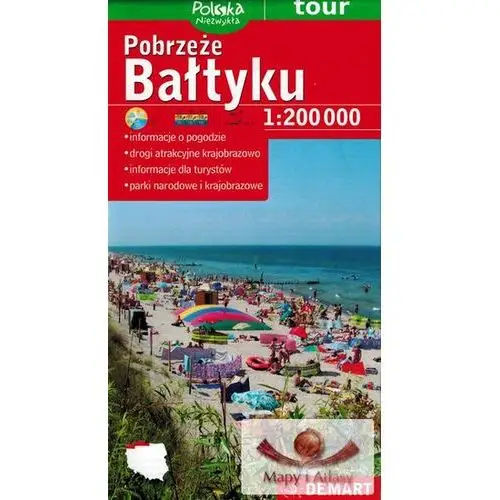 Pobrzeże Bałtyku. Mapa turystyczna foliowana,660MP (75912) 2