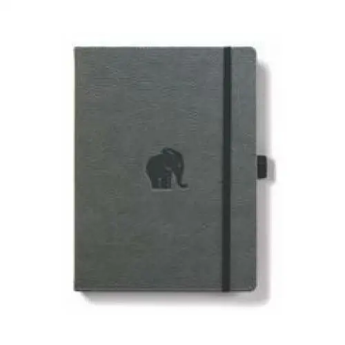 Dingbats A5+ Wildlife Grey Elephant Notebook - Graph