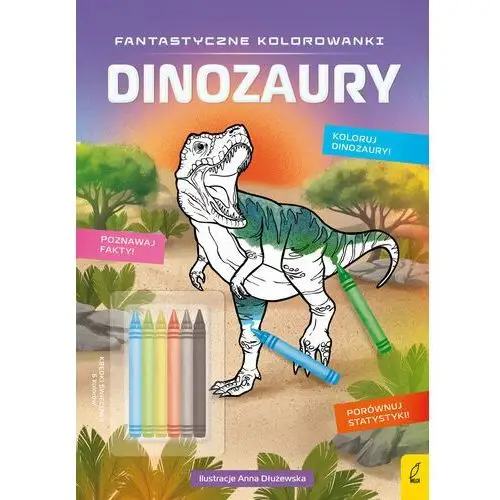 Dinozaury. Fantastyczne kolorowanki z kredkami