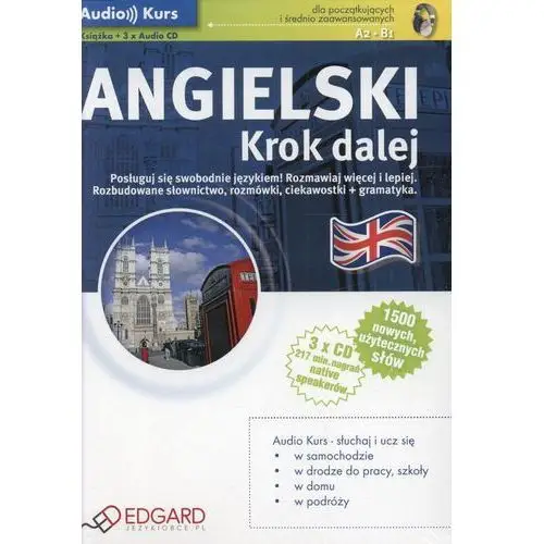 Angielski. krok dalej dla początkujących i średnio zaawansowanych. audio kurs (książka + 3cd) Edgard
