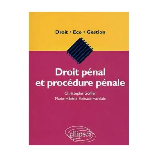 Ellipses Droit pénal et procédure pénale