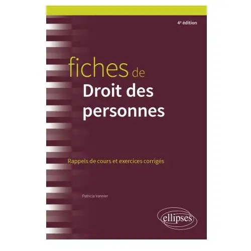 Fiches de droit des personnes Ellipses