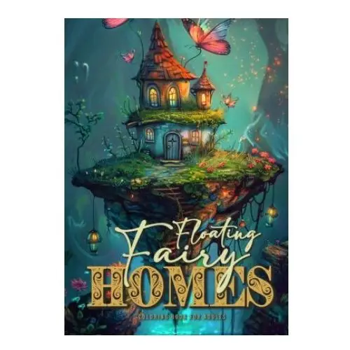 Floating Fairy Homes Coloring Book for Adults Grayscale