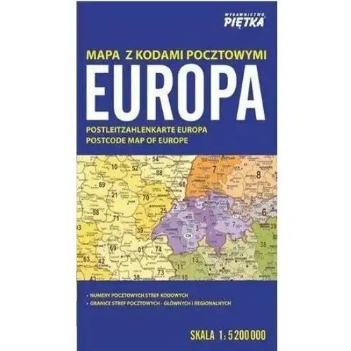 Europa. Mapa z kodami pocztowymi 1:5 200 000