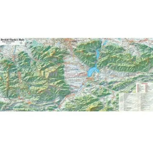 Beskid Śląski i Mały 1:52 500. Laminowana mapa panoramiczna. Wyd. 2022. ExpressMap