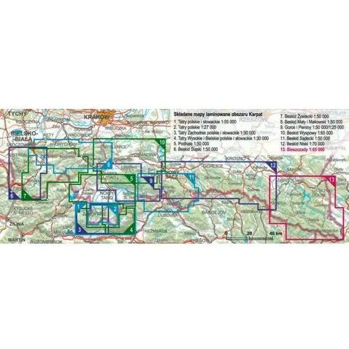 Bieszczady 1:65 000. Laminowana mapa turystyczna. Wyd. 2022. ExpressMap