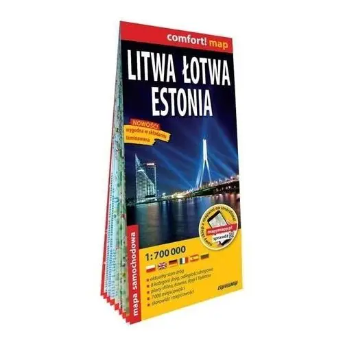 Comfort! map litwa, łotwa, estonia 1:700 000 mapa