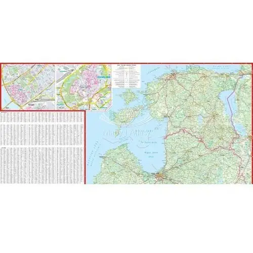 Litwa, Łotwa, Estonia. Laminowana mapa samochodowa. Wyd. 2023. ExpressMap