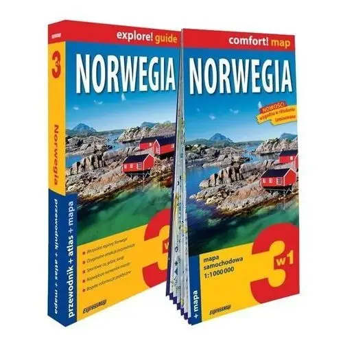 Norwegia 3w1: przewodnik + atlas + mapa