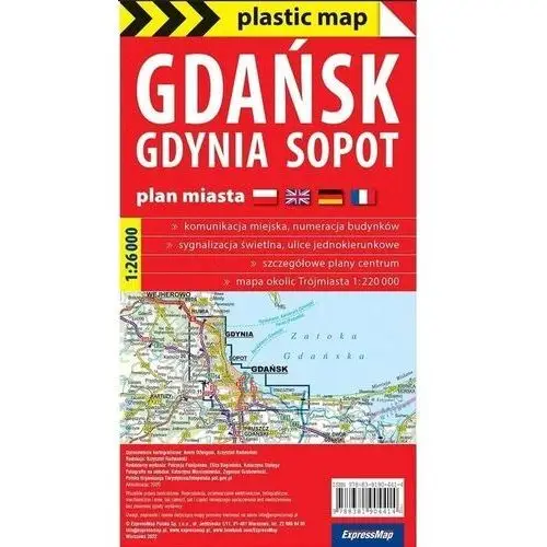 Plastic map gdańsk gdynia sopot 1:26 000 w.2023 Expressmap