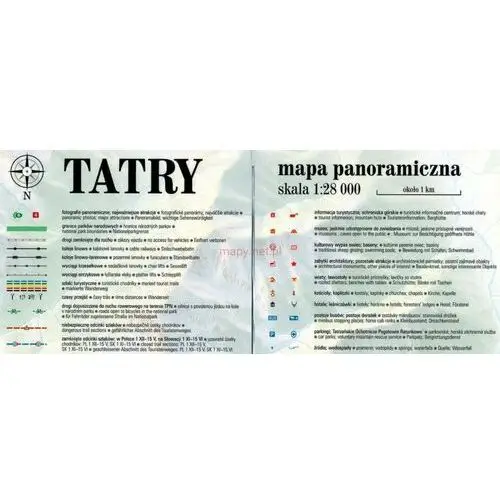 Tatry 1:28 000. laminowana mapa panoramiczna. wyd. 2023. Expressmap