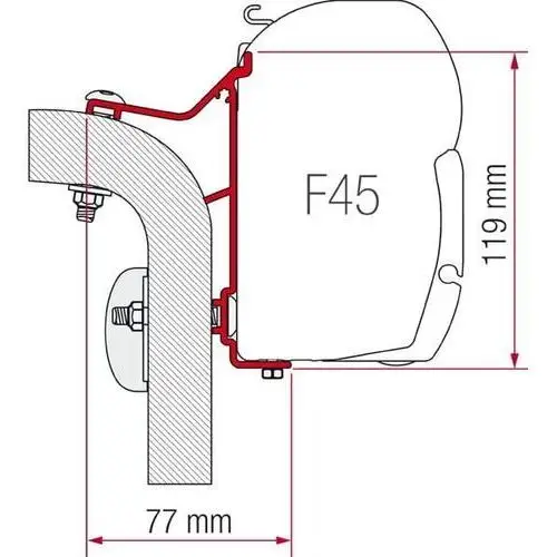 Adapter do markizy f45/f70 hymer van/b2 450cm Fiamma