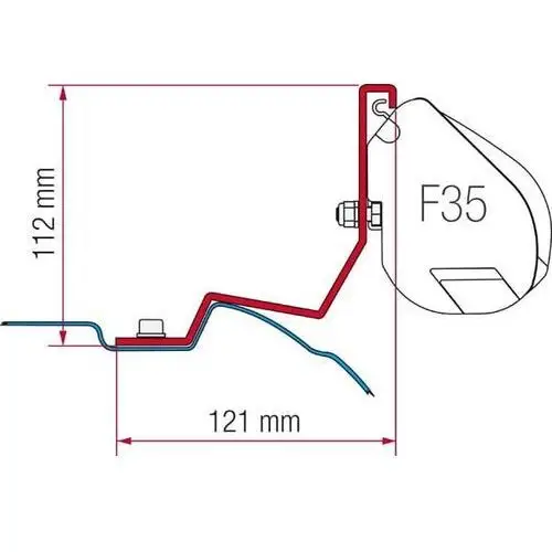 Zestaw adapterów do markizy f35 pro mercedes viano bez wiercenia Fiamma
