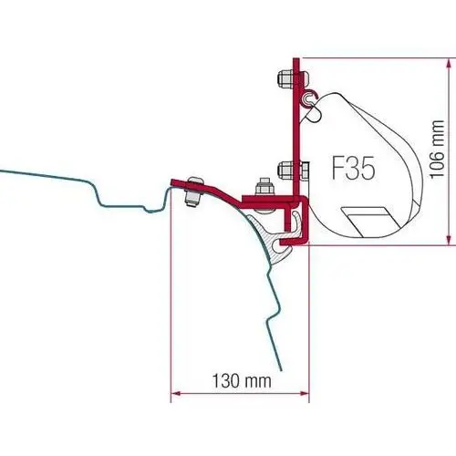 Zestaw adapterów do markizy f35 pro multirail reimo vw t5/t6 Fiamma