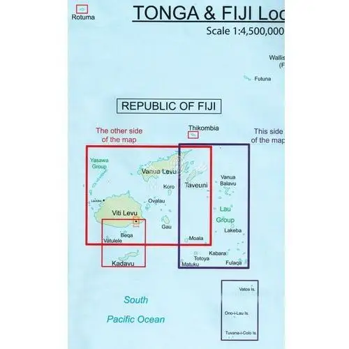 Fidżi i Tonga. Mapa 1:4 500 000