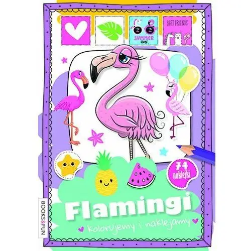 Flamingi. Kolorujemy i naklejamy