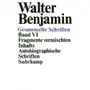 Fragmente vermischten Inhalts, Autobiographische Schriften Benjamin, Walter Sklep on-line